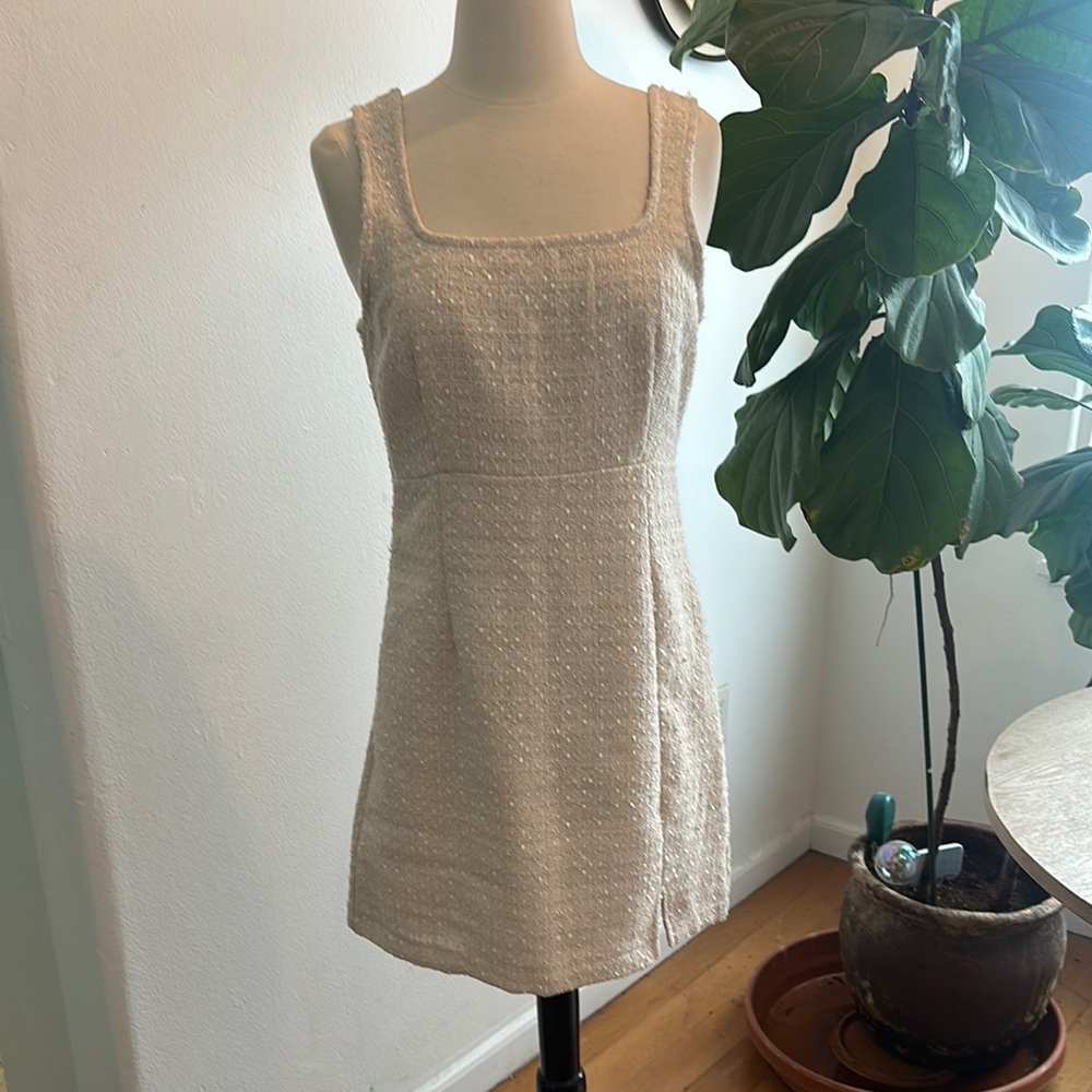 Designer Mini Dress with Square Neck